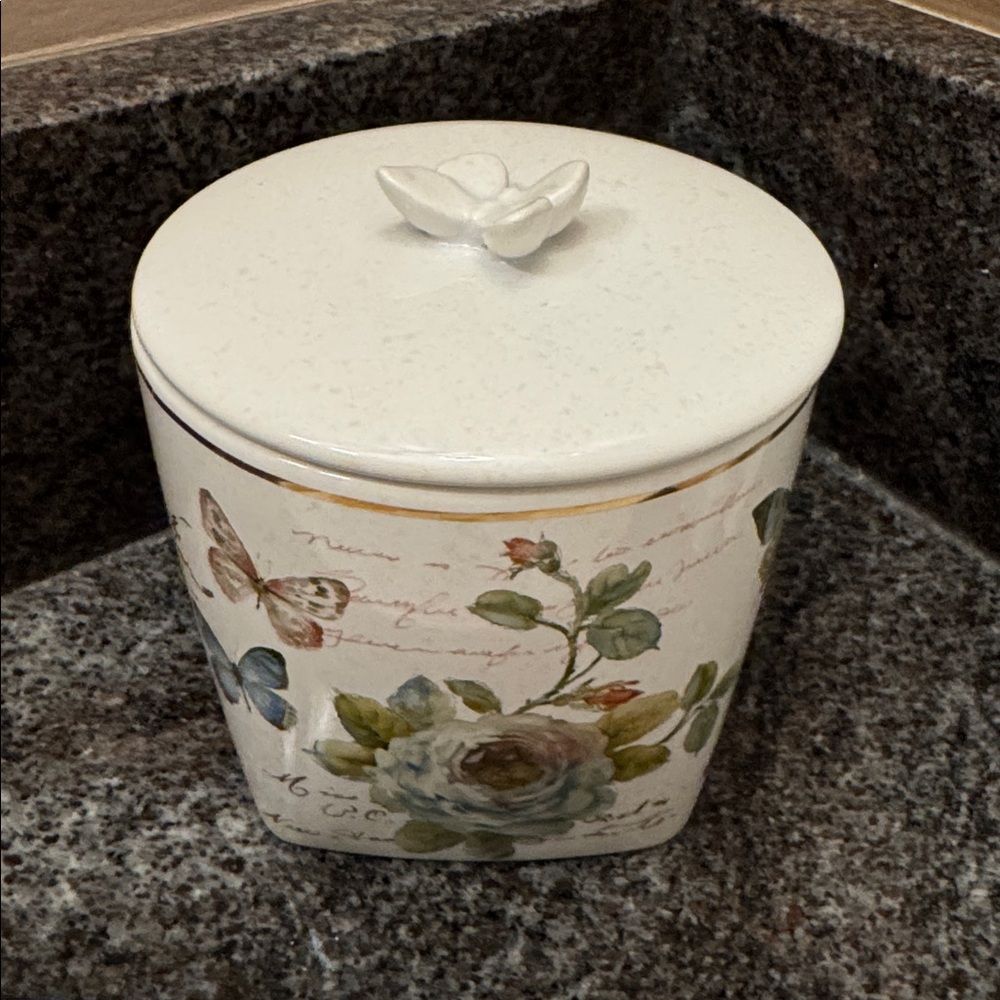 NWT Avanti Butterfly Garden Jar with Avanti Butterfly Garden Tray - Picture 4 of 13